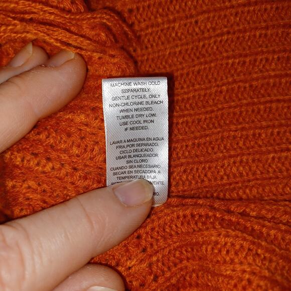 Full Circle Trends Distressed Sweater Womens XL Burnt Orange Boho Grunge Cropped - Picture 11 of 11